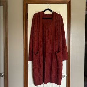 ⭐️NWOT⭐️Cozy Cable Knit Cardigan Sweater - Rust